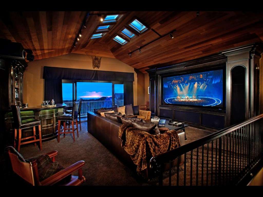Clean media room entertainment setup
