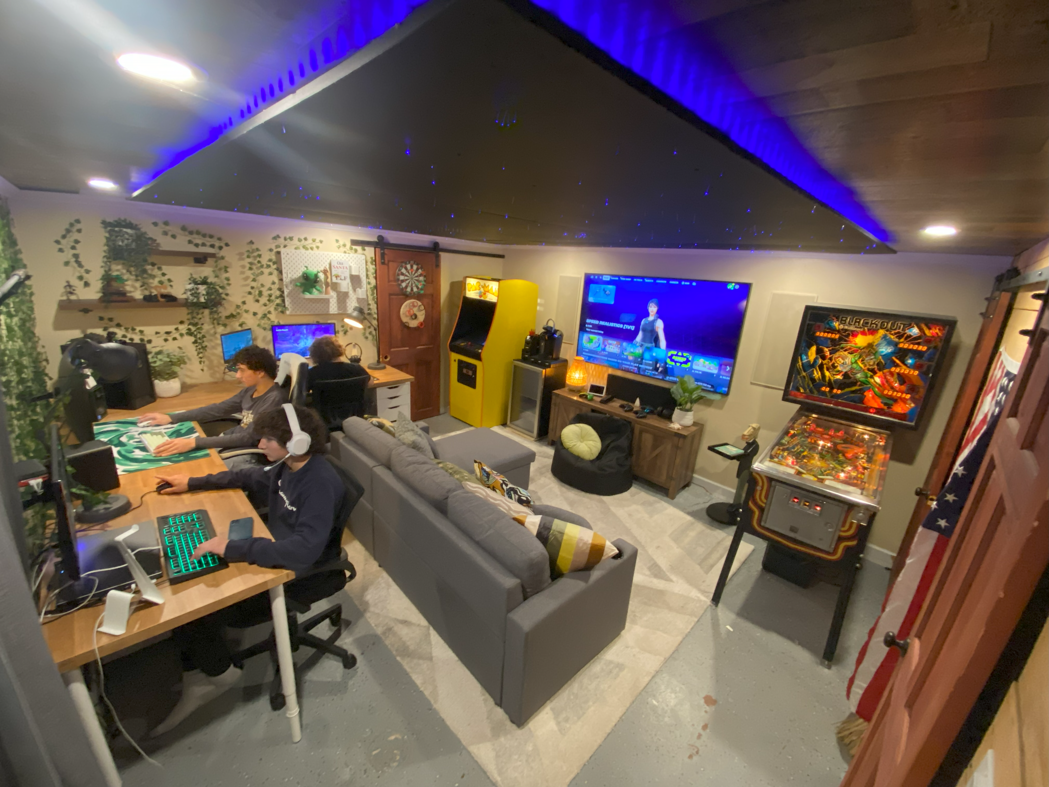 Advanced gaming and entertainment room for a New Jersey home