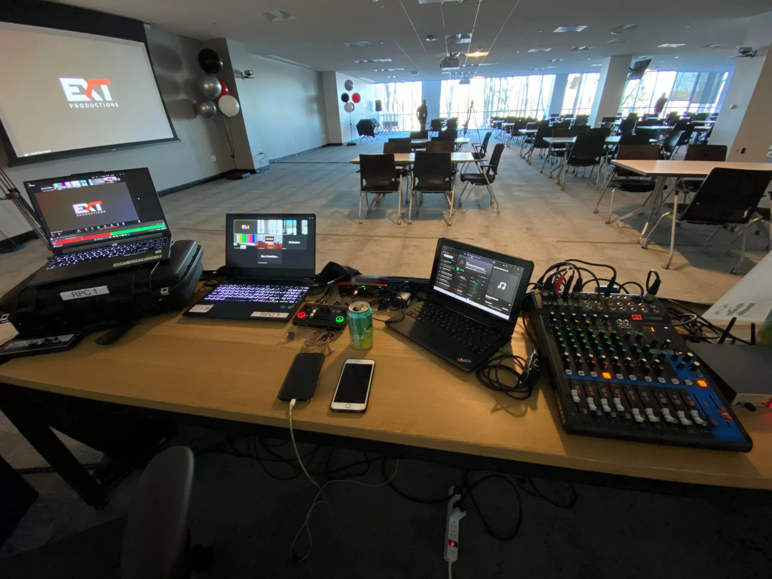 Breakout rooms configured with AV for working sessions