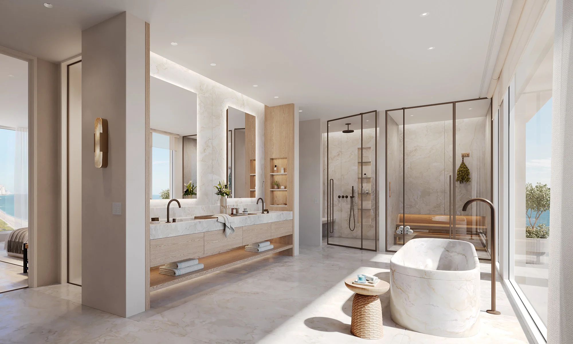 Ketra lighting control scene in bathroom