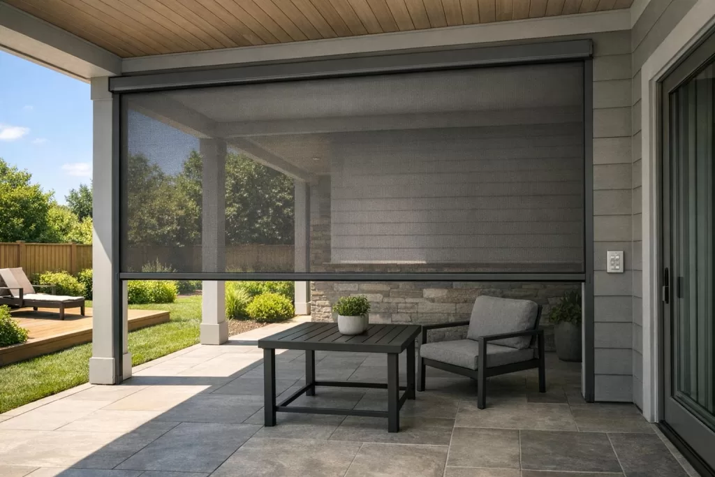 I use motorized shades inside but What are outdoor shades?